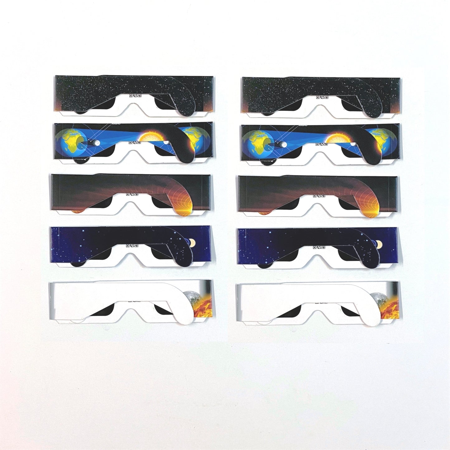 10 Pairs Bookishbunny Solar Eclipse Viewers Paper Glasses Sun Viewing Mixed Patterns