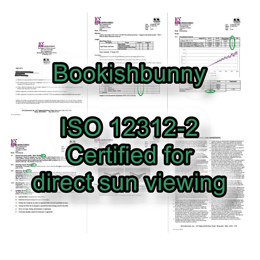 100 Pairs Bookishbunny Solar Eclipse Viewers Paper Glasses Sun Viewing