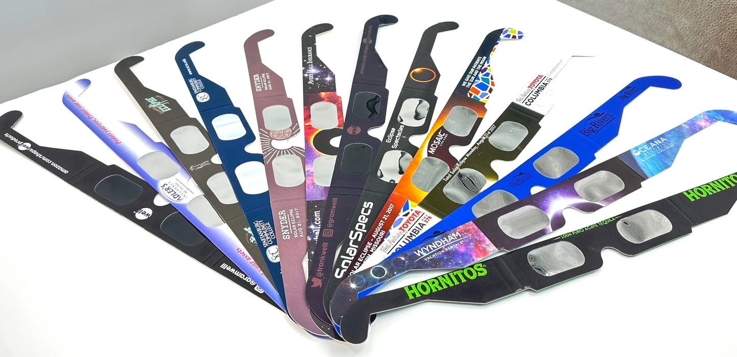 5000 Pairs Custom Made Paper Eclipse Glasses with Your Design