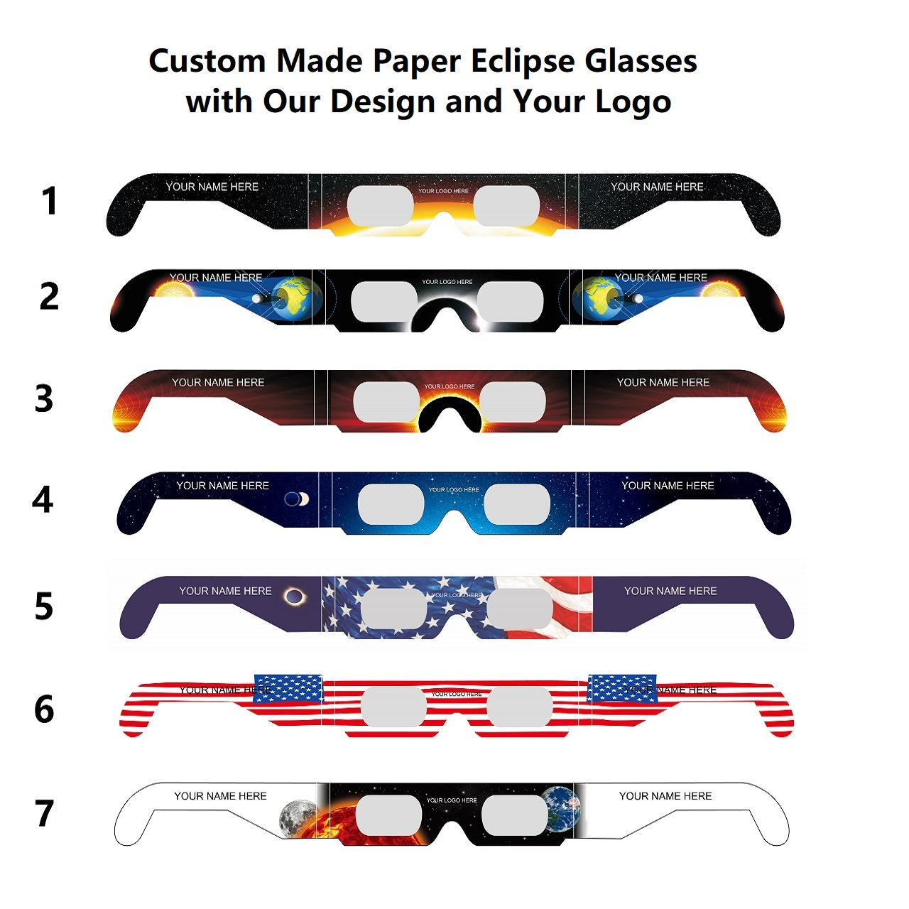 5000 Pairs Custom Made Paper Eclipse Glasses with Our Design