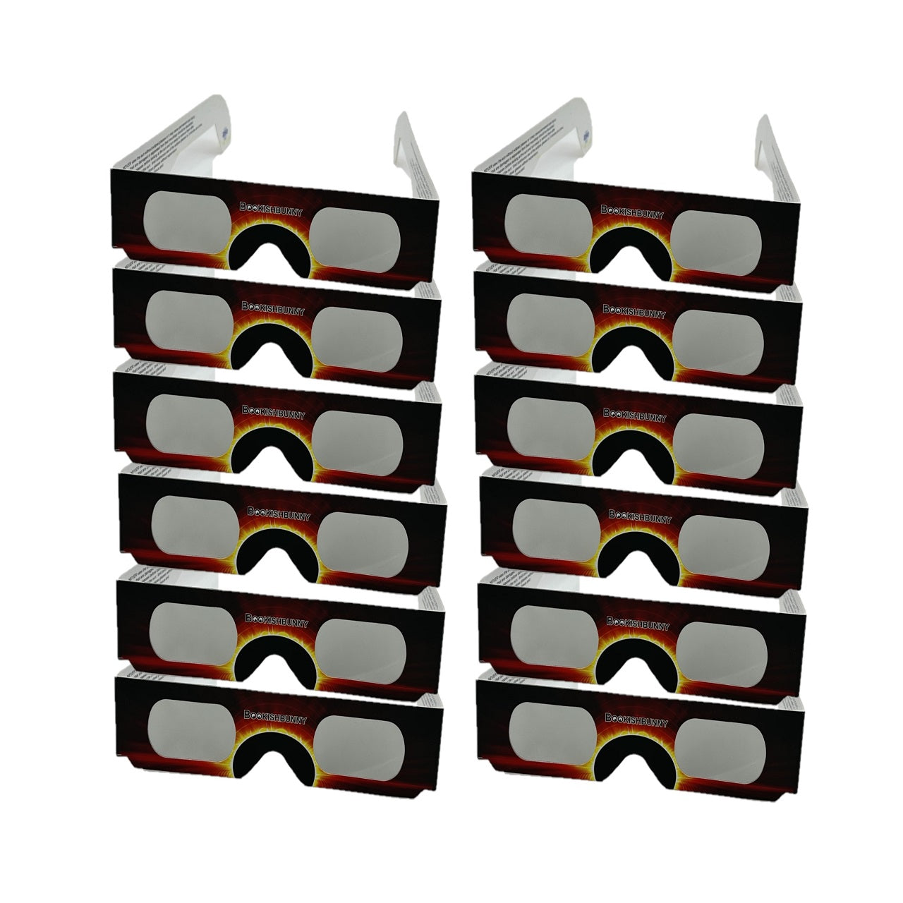 12 Pairs Bookishbunny Solar Eclipse Viewers Paper Glasses Sun Viewing